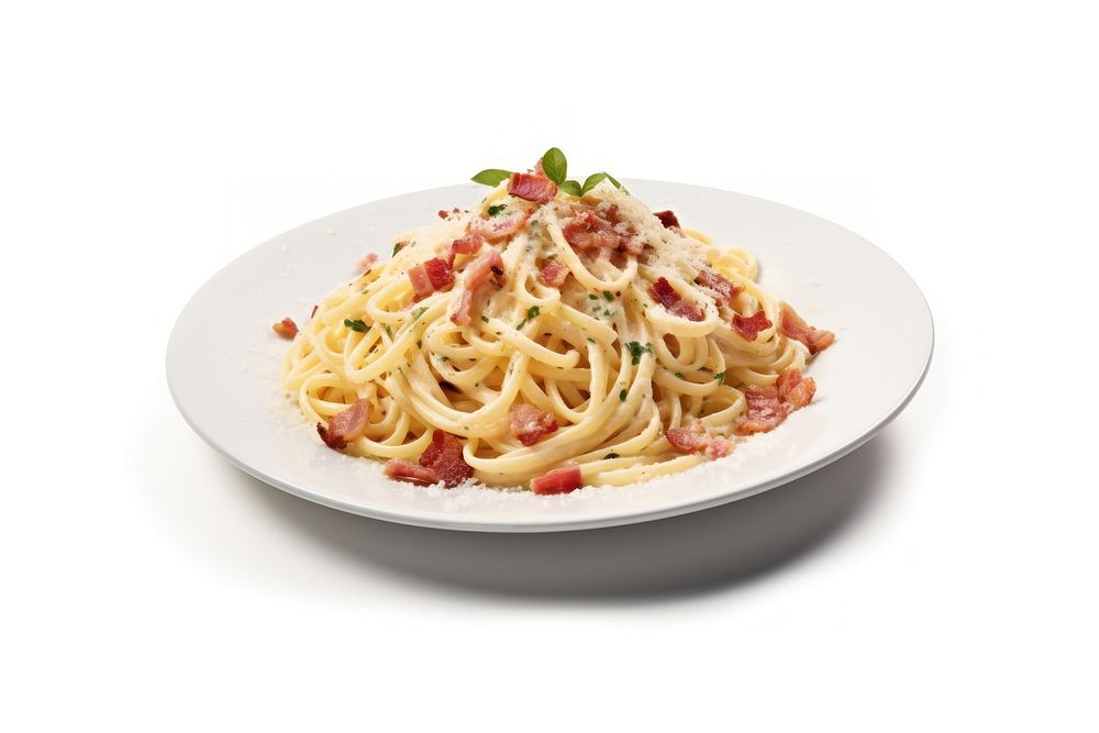 Spaghetti alla Carbonara spaghetti carbonara pasta. AI generated Image by rawpixel.