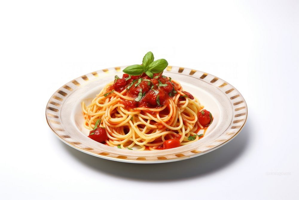Spaghetti dish spaghetti pasta plate. AI generated Image by rawpixel.