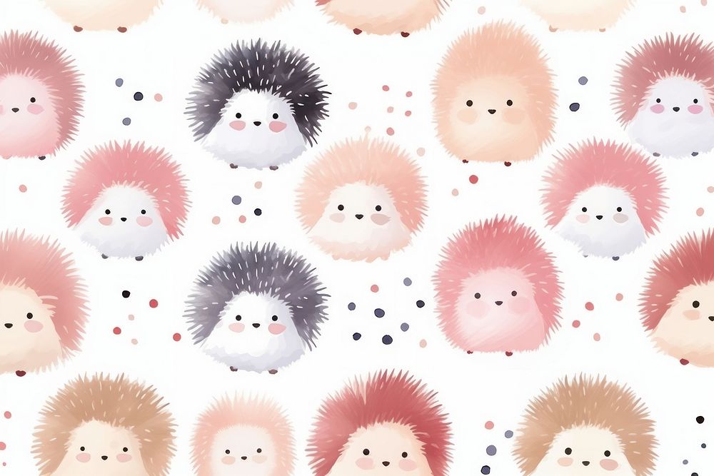 Pet hedgehog backgrounds pattern cartoon. AI generated Image by rawpixel.