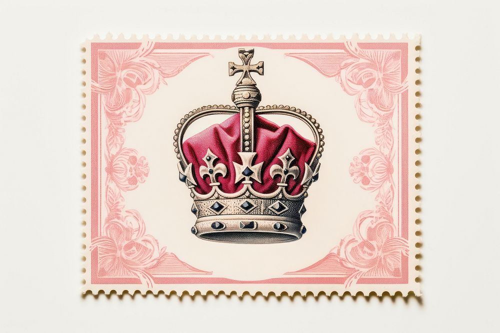 Crown vintage postage stamp accessories accessory. AI generated Image by rawpixel.
