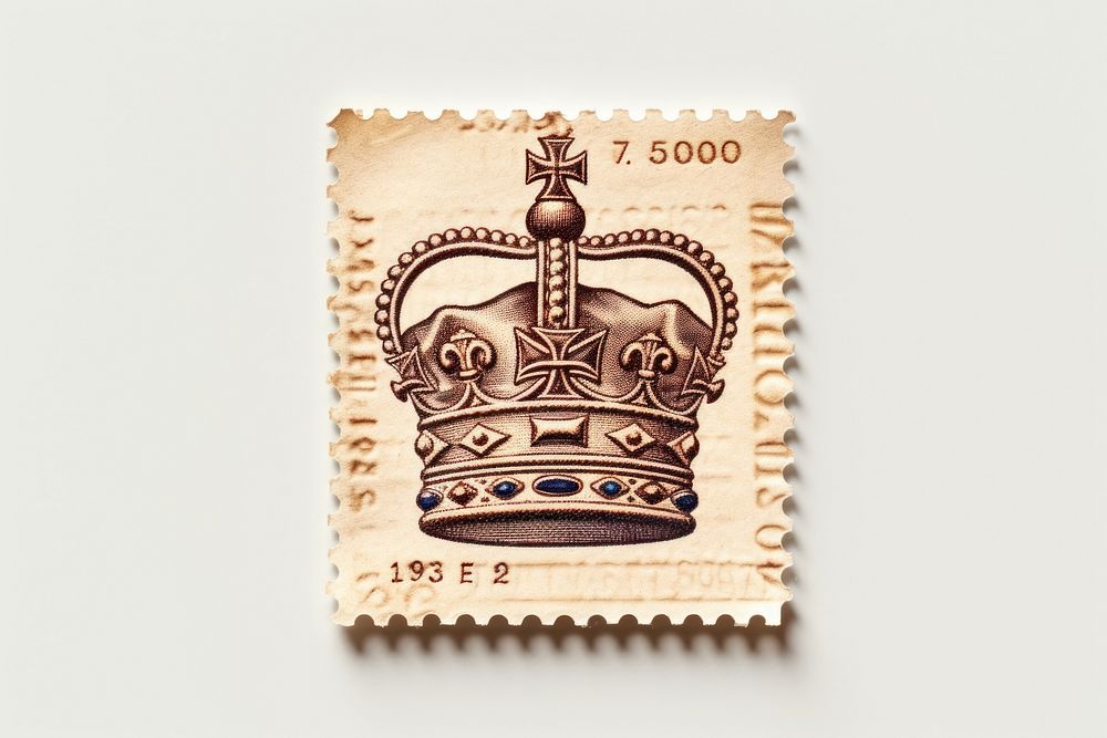 Crown vintage postage stamp accessories accessory. AI generated Image by rawpixel.