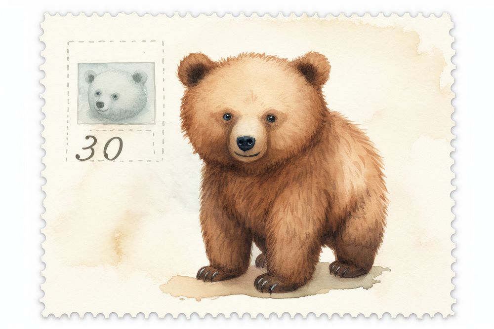 Cute bear illustration wildlife animal mammal. AI generated Image by rawpixel.