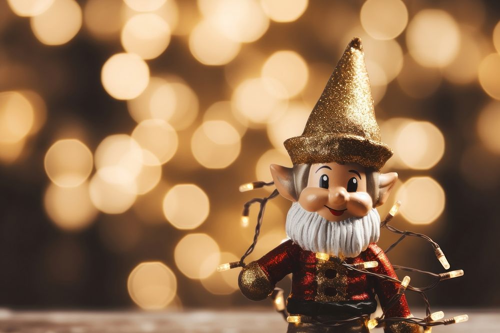 Christmas elf gold toy representation. AI generated Image by rawpixel.