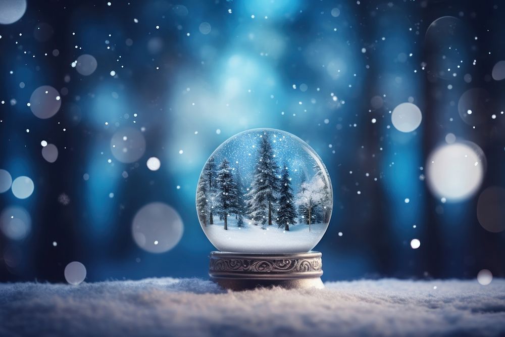 Snow globe christmas outdoors nature. AI generated Image by rawpixel.
