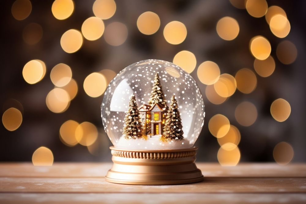Snow globe light christmas lighting. AI generated Image by rawpixel.