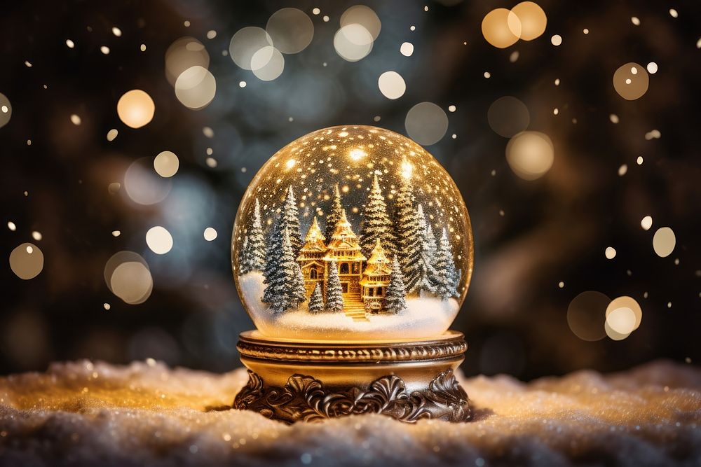 Snow globe christmas nature light. AI generated Image by rawpixel.