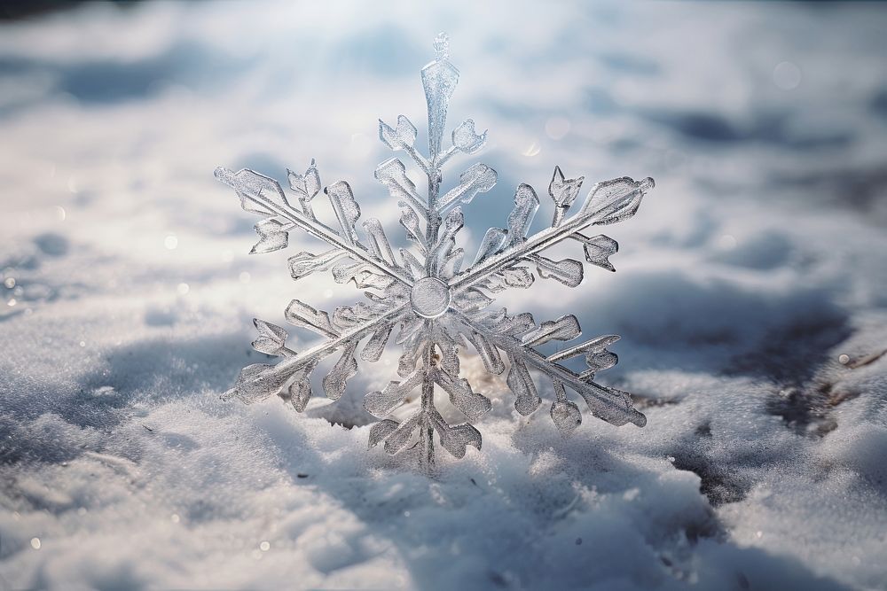 Snowflake outdoors nature ice. AI generated Image by rawpixel.
