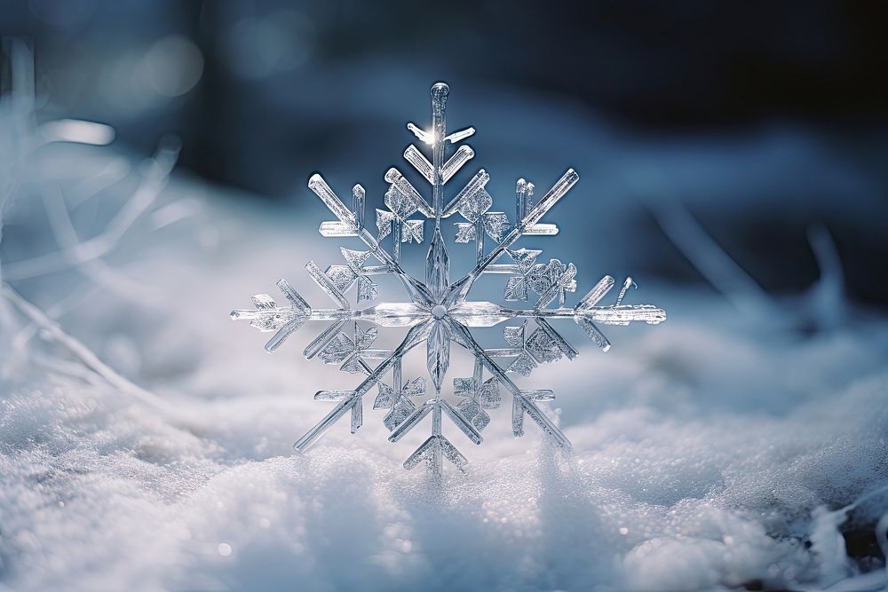 Snowflake nature ice celebration. AI generated Image by rawpixel.