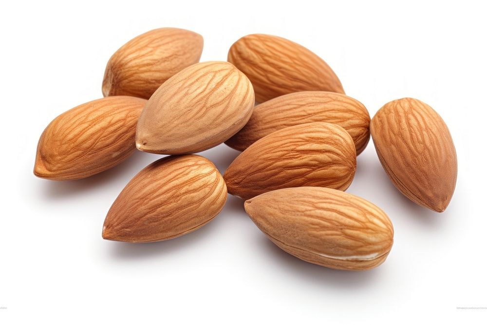 Almond nuts food white background freshness. AI generated Image by rawpixel.