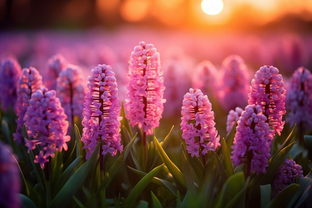 Hyacinth nature flower landscape. AI generated Image by rawpixel.