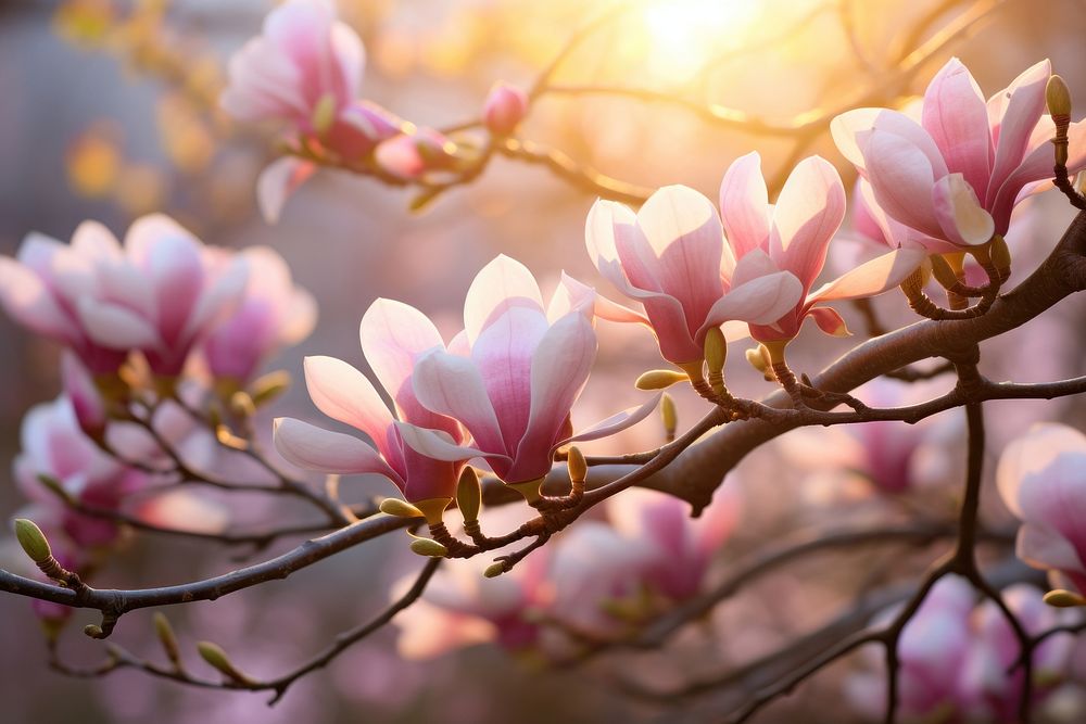Magnolia nature flower outdoors. AI generated Image by rawpixel.
