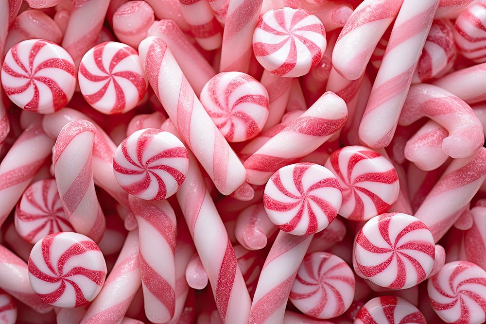 Striped candy canes confectionery backgrounds lollipop. AI generated Image by rawpixel.