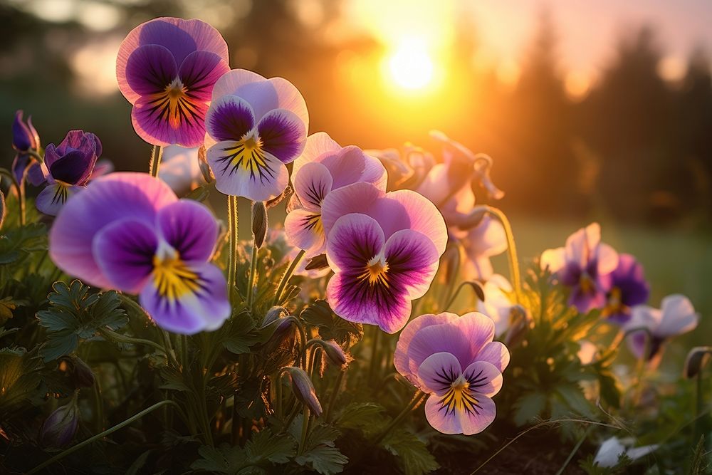 Pansy nature flower outdoors. AI generated Image by rawpixel.