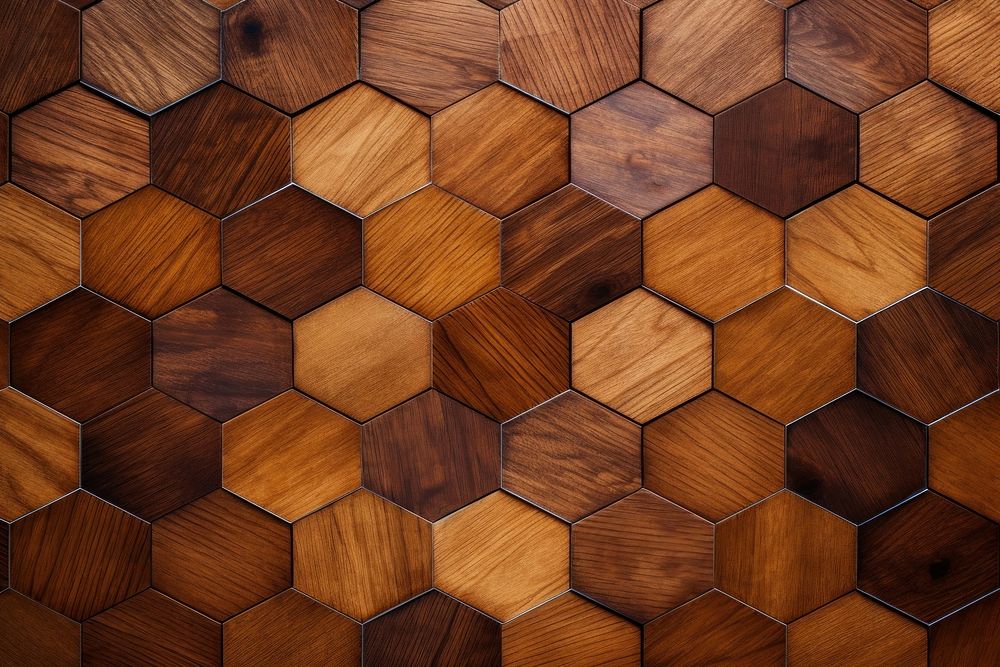Plane hexagonal wood floor pattern backgrounds flooring hardwood. AI generated Image by rawpixel.