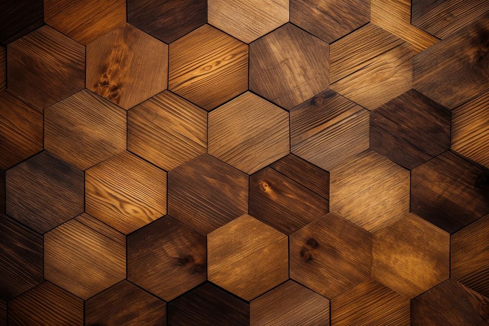 Plane hexagonal wood floor pattern backgrounds flooring hardwood. AI generated Image by rawpixel.