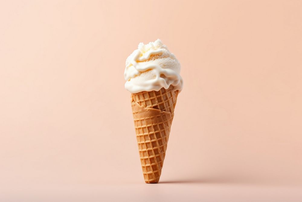 Vanila ice cream cone dessert food chocolate. AI generated Image by rawpixel.