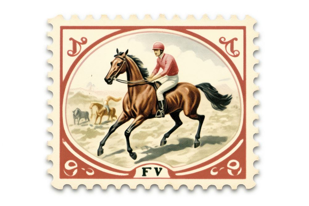 Vintage horse racing mammal animal adult. AI generated Image by rawpixel.
