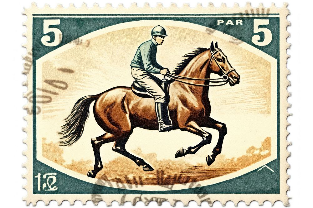 Vintage horse racing mammal animal representation. AI generated Image by rawpixel.