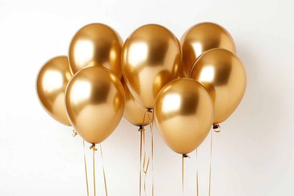 2024 new year balloons shiny gold white background. AI generated Image by rawpixel.