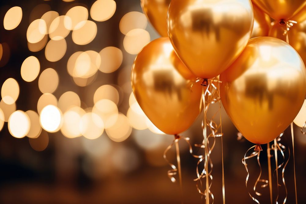 2024 new year balloons shiny night gold. AI generated Image by rawpixel.