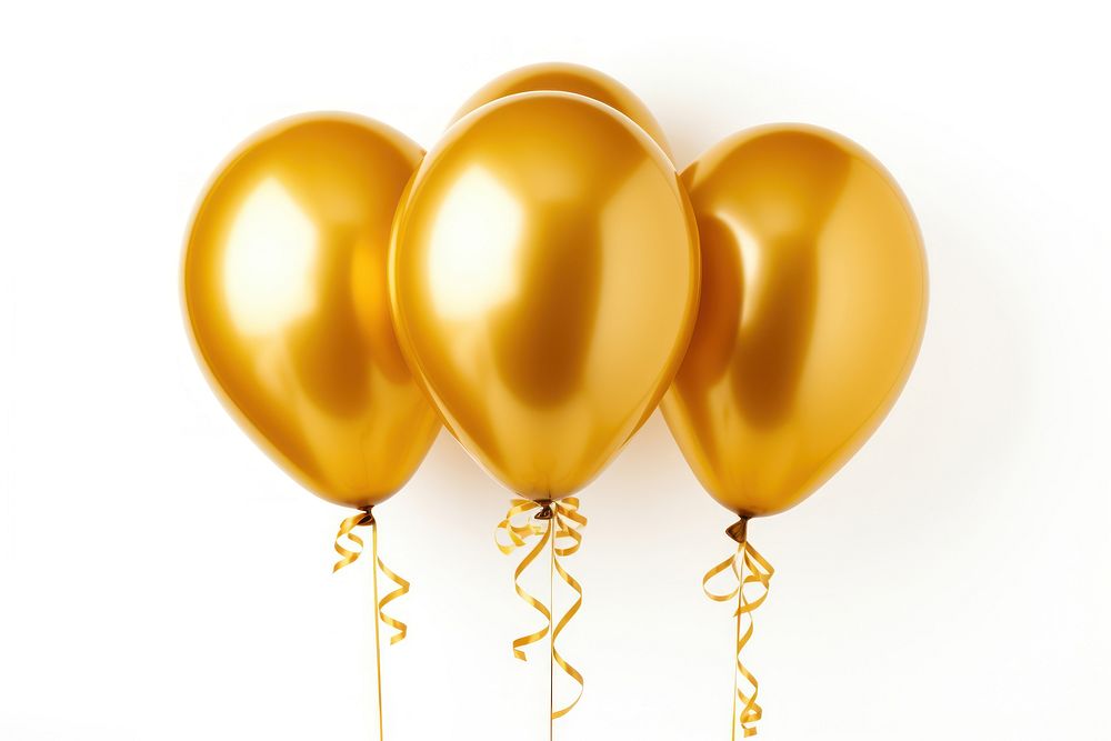 2024 balloons shiny gold white background. AI generated Image by rawpixel.