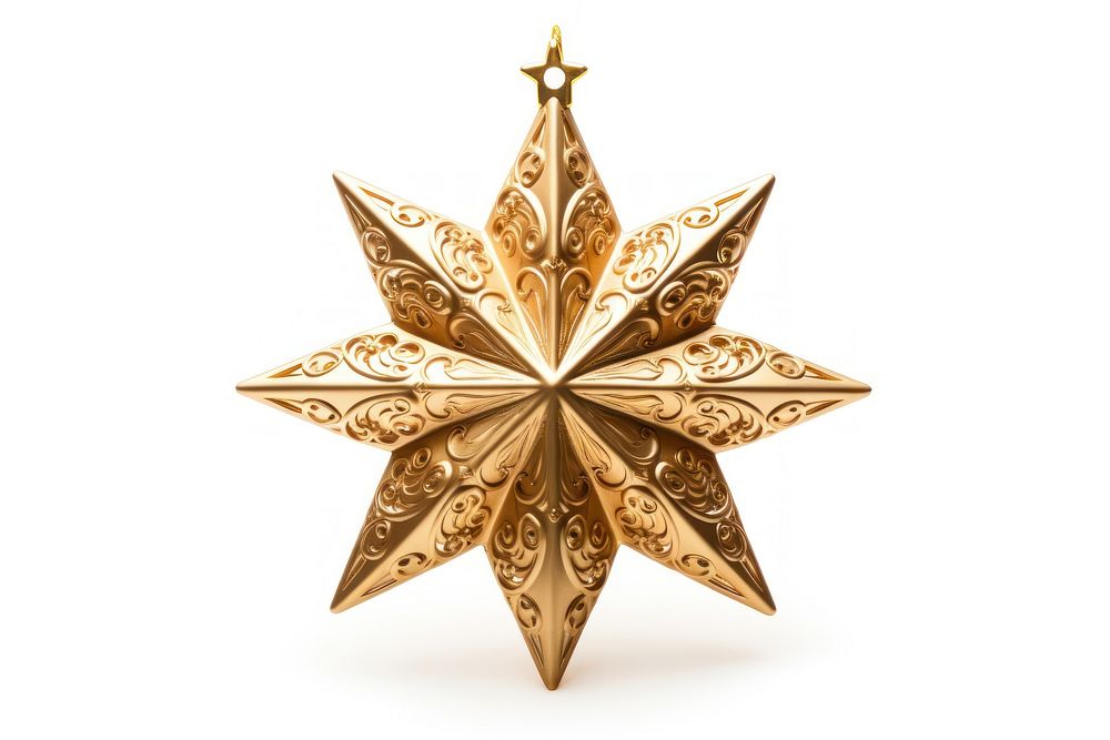Golden star christmas shiny white background. AI generated Image by rawpixel.