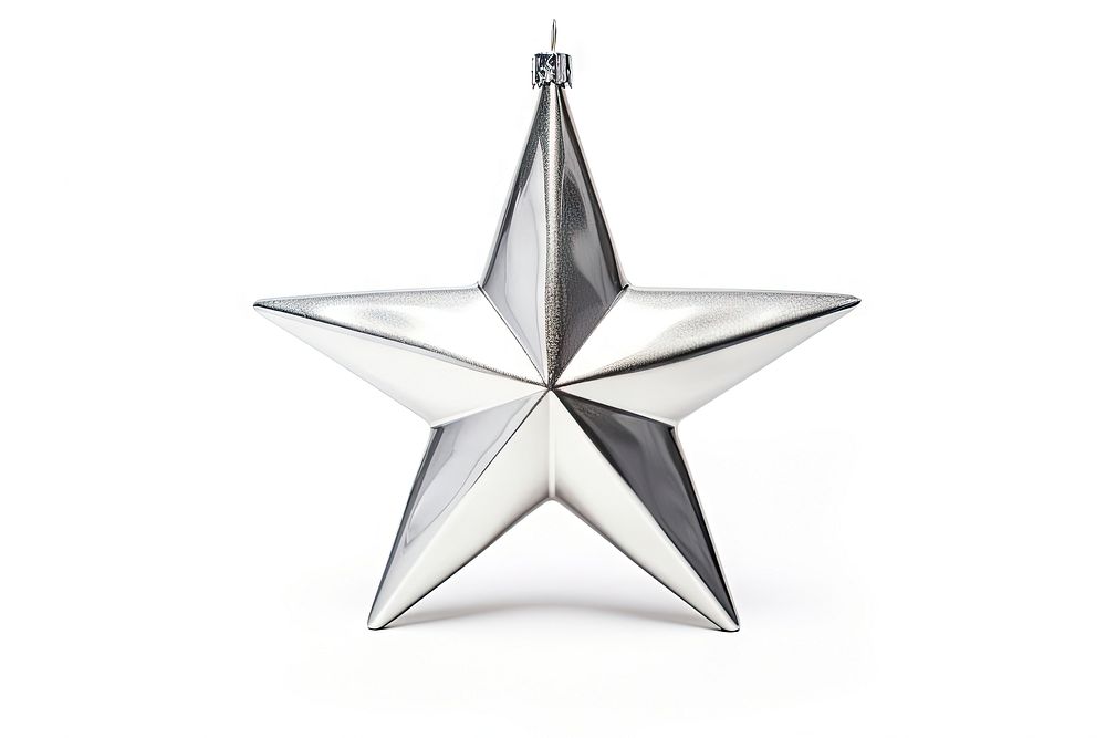 Silver star christmas shiny white background. AI generated Image by rawpixel.