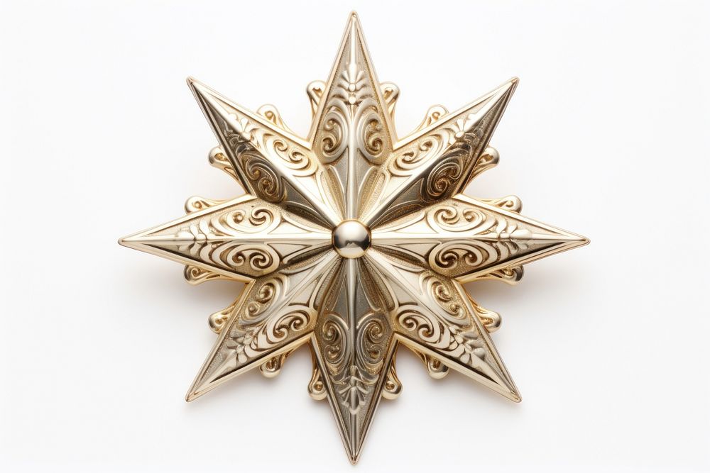 Silver star christmas jewelry brooch. AI generated Image by rawpixel.