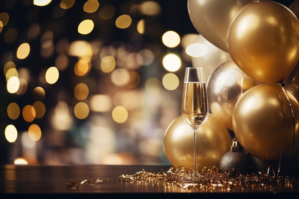 Champagne lighting balloon glass. AI generated Image by rawpixel.