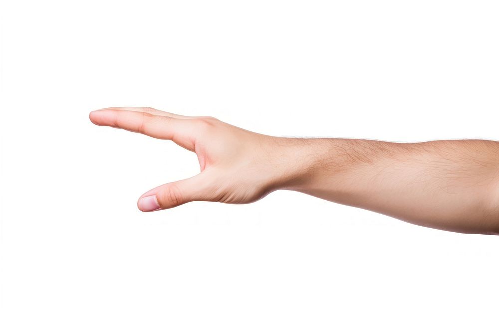 Man long hand gesture finger white background gesturing. AI generated Image by rawpixel.