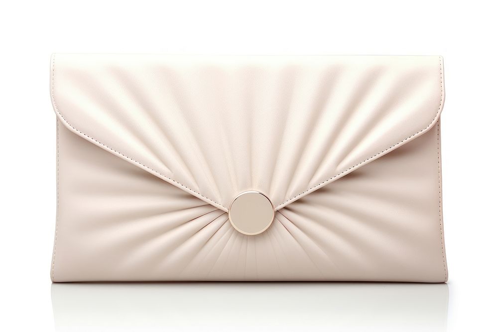 Beige Clutch woman bag handbag white background accessories. AI generated Image by rawpixel.