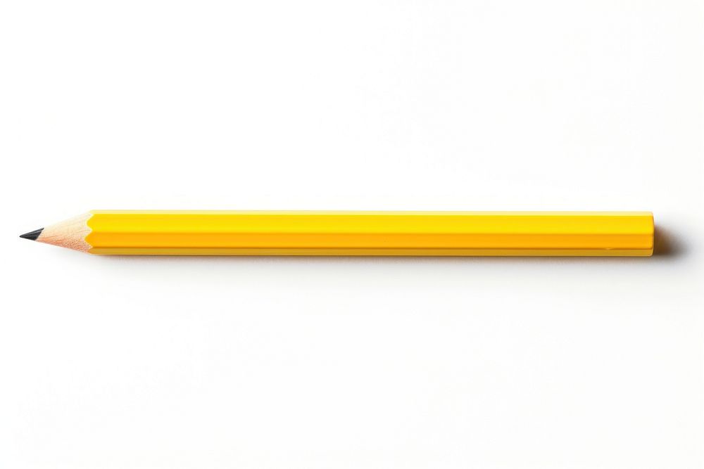 Long yellow pencil white background simplicity education. AI generated Image by rawpixel.