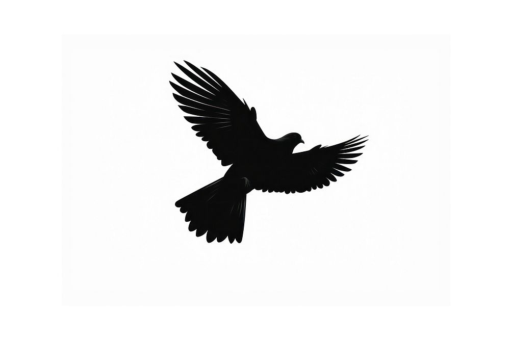 Pigeon Silhouette silhouette animal flying. AI generated Image by rawpixel.