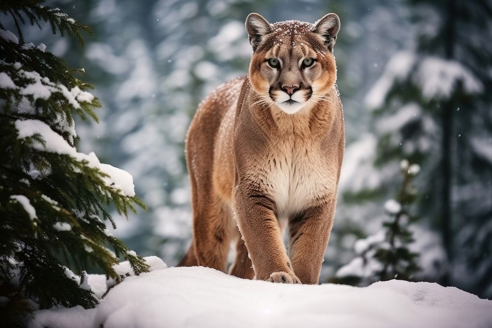 Cougar wildlife animal mammal. AI generated Image by rawpixel.