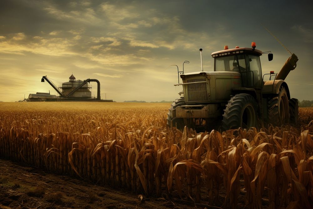 Agriculture outdoors tractor harvest. AI generated Image by rawpixel.