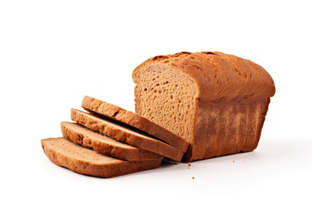 Brown bread food white background sourdough. AI generated Image by rawpixel.