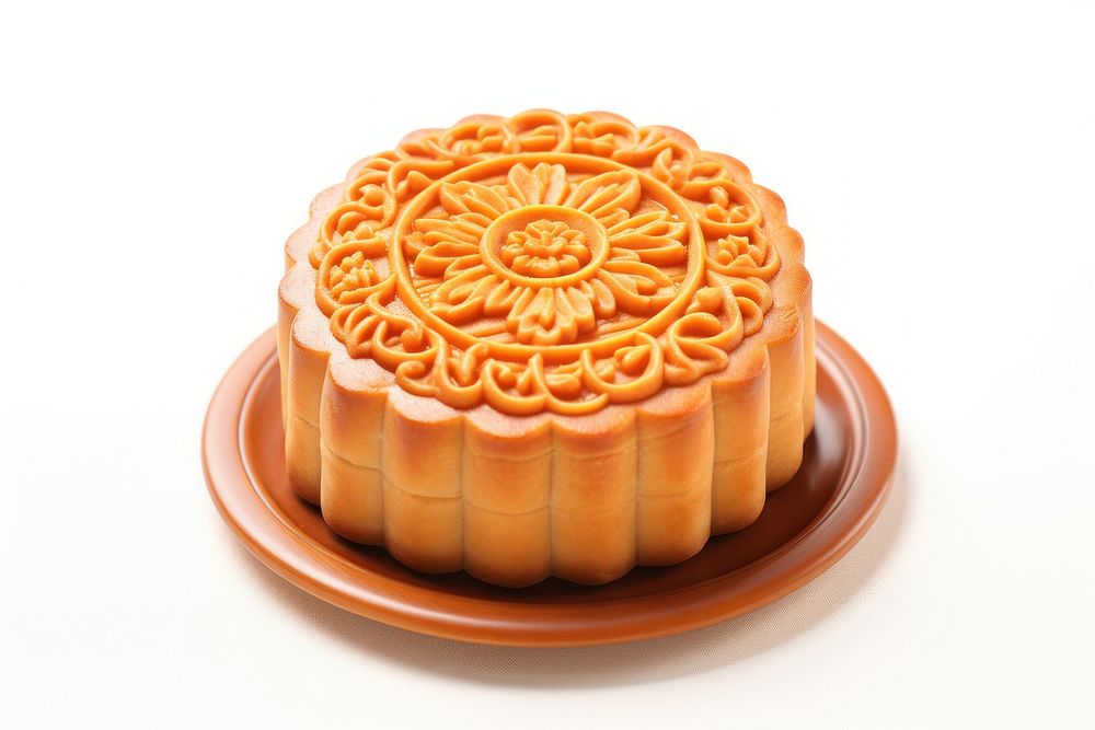 Chinese moon cake dessert icing food. AI generated Image by rawpixel.