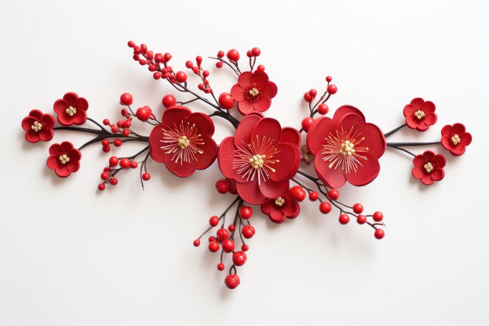 Chinese decoration flower plant. AI generated Image by rawpixel.