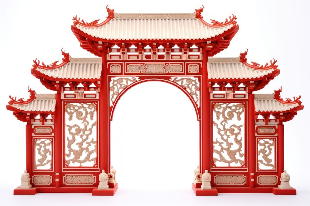 Chinese gate architecture decoration chinese new year. AI generated Image by rawpixel.