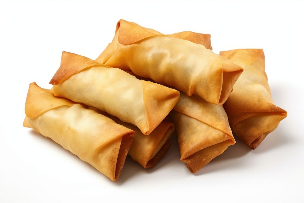 Spring Rolls dessert food white background. AI generated Image by rawpixel.