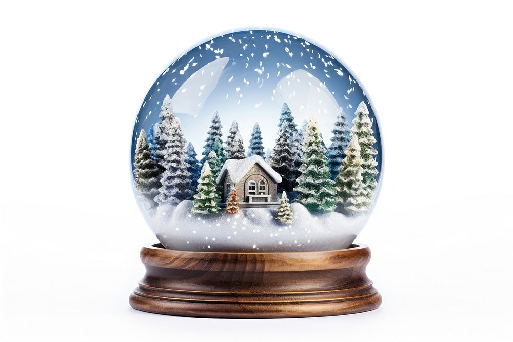 Globe christmas plant snow. AI generated Image by rawpixel.