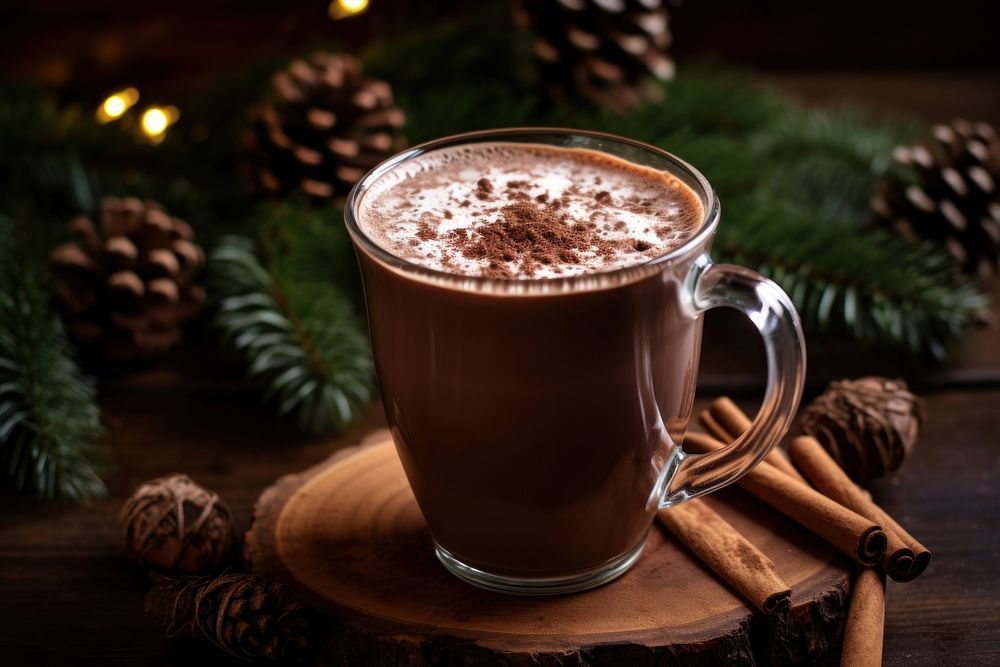 Hot Cocoa chocolate dessert coffee. AI generated Image by rawpixel.