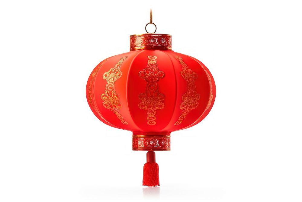 Chinese red lanterns lamp white background architecture. AI generated Image by rawpixel.