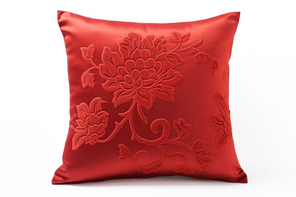 Red Pillows pillow cushion red. AI generated Image by rawpixel.