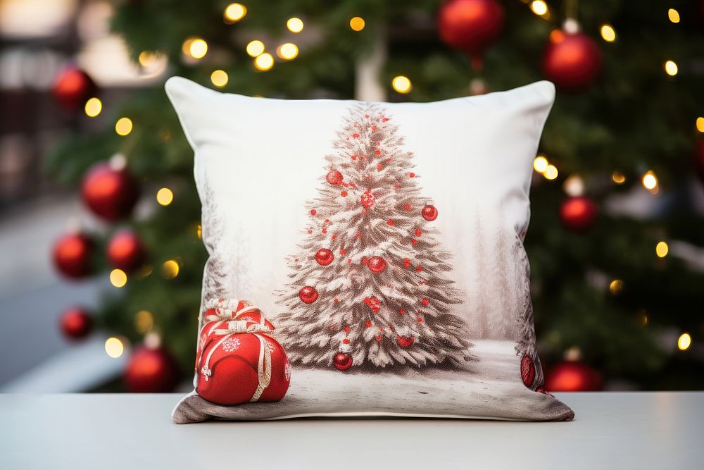 Pillow christmas cushion tree. AI generated Image by rawpixel.