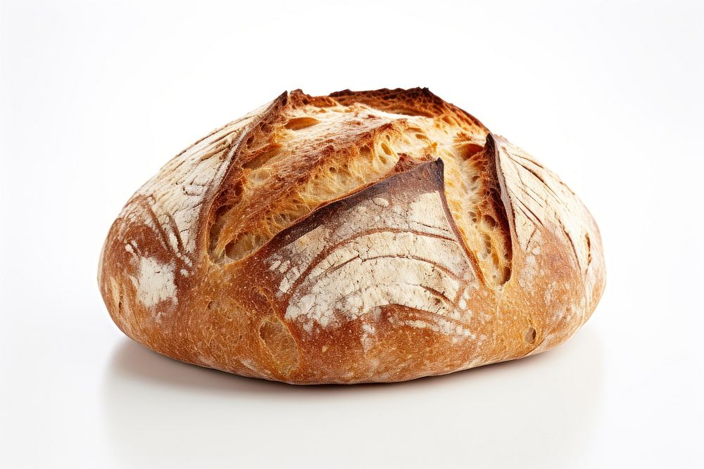 Sourdough bread food white background viennoiserie. AI generated Image by rawpixel.