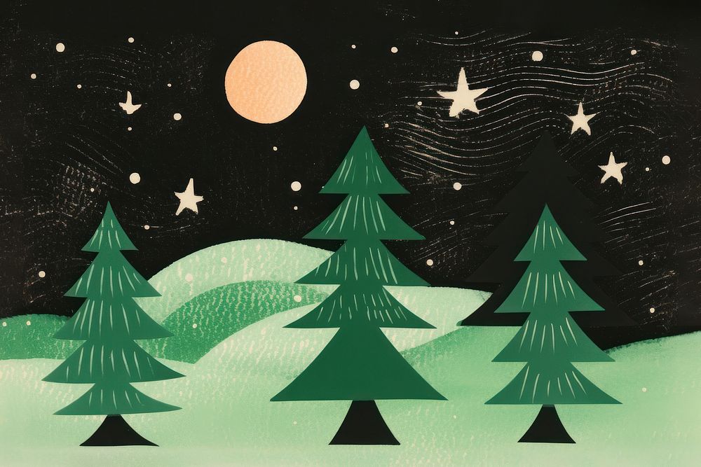 Christmas astronomy drawing nature. AI generated Image by rawpixel.