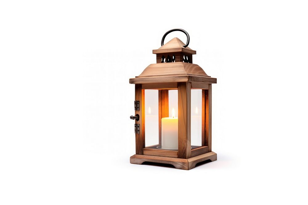 Wooden Candle Lantern lantern candle lamp. AI generated Image by rawpixel.
