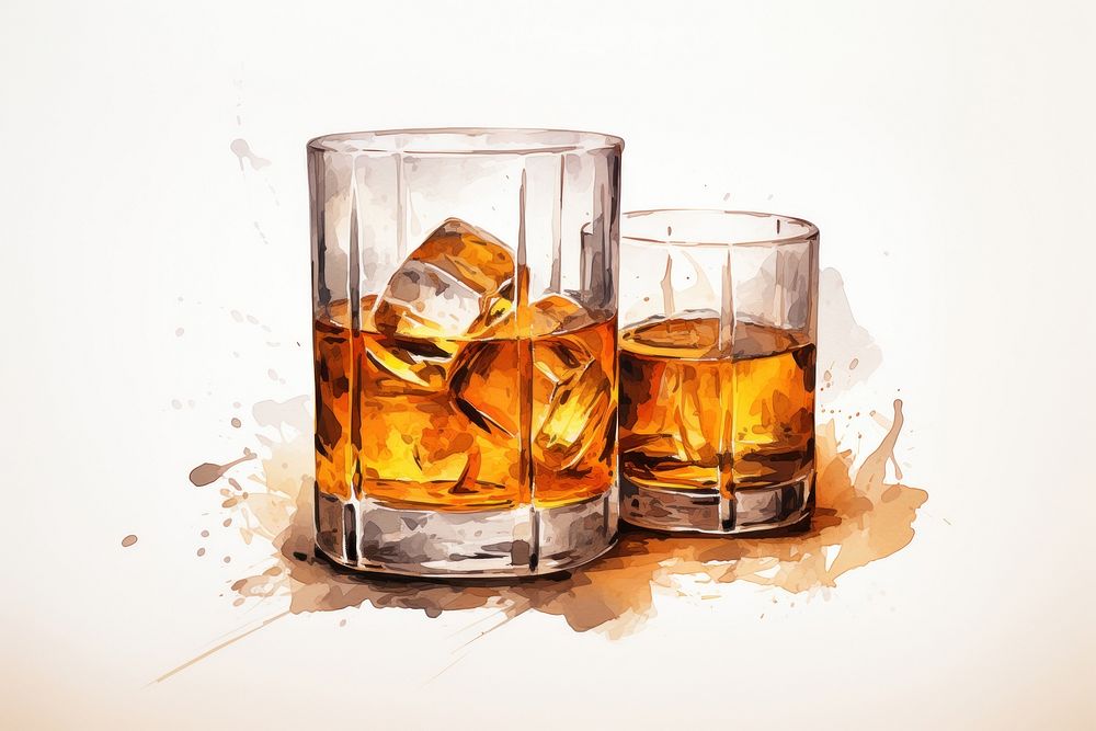 Whisky whisky bottle glass. AI generated Image by rawpixel.