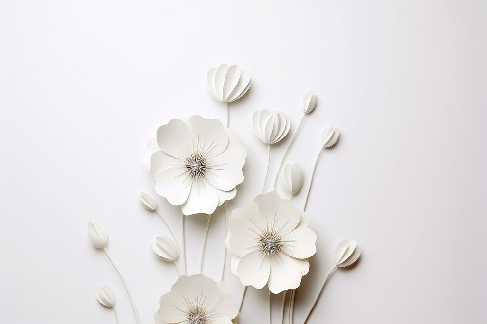 White paper flowers petal plant art. AI generated Image by rawpixel.